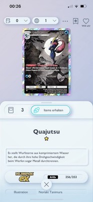 Pokémon TCG Pocket Quajutsu Greeninja Fullart 1 Star TAUSCH Deluxe EX