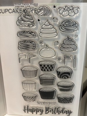 Picket Fence Studios Cupcake Love Clear Stamp