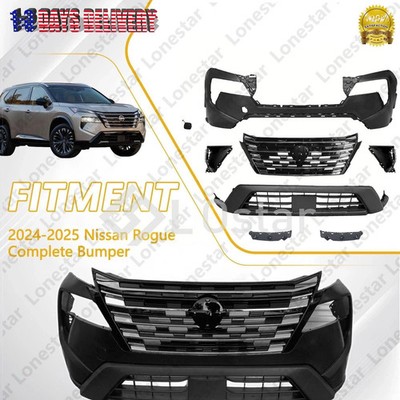 For 2024-2025 Nissan Rogue Front Grille & Bumper Cover Kit W/ Tow Hook Hole
