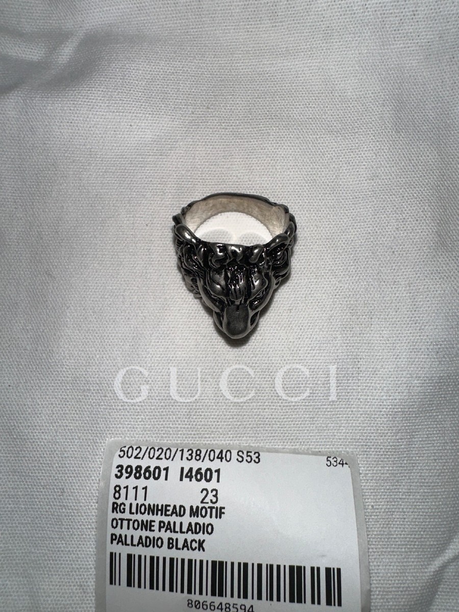 NWT Gucci Lion Head Motif Silver Ring Size US10.25 IT23 | eBay