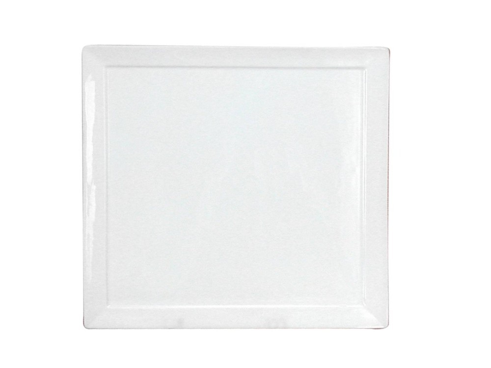 White Square Porcelain Plate With Edge 24 Cm Hp3528 H&H