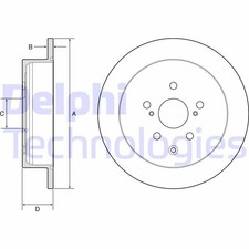 2x DELPHI Disque de frein Arrière pour TOYOTA Highlander III SUV (XU50) 309mm