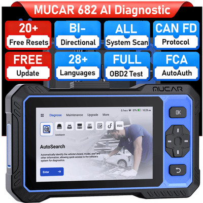 MUCAR 682 Full Diagnostic Scanner Bidirectional Scan AI-Assisted  Lifetime Free