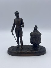 Antico Calamaio Bronzo Vittorio Emanuele III Savoia