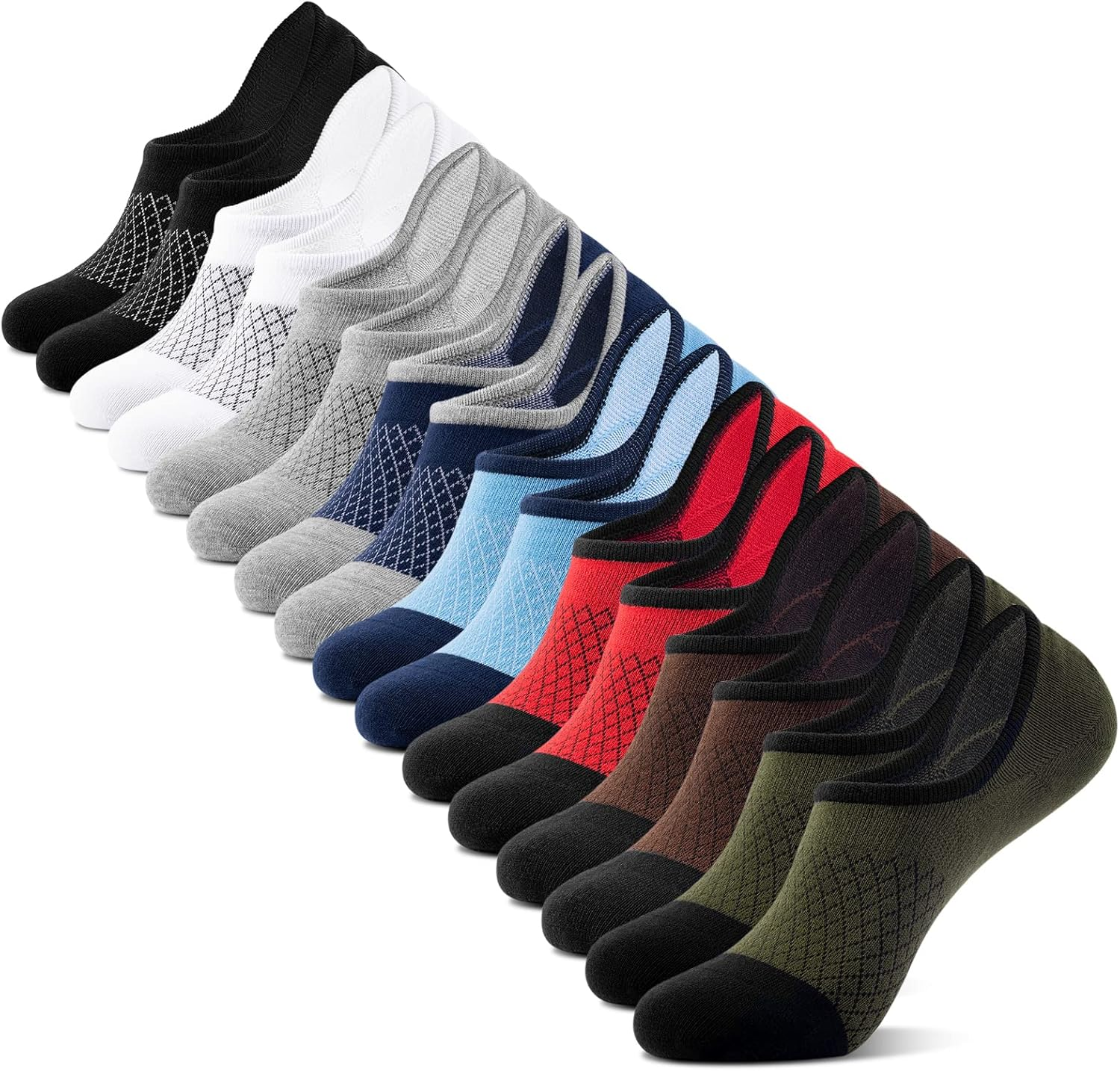 No Show Socks Men Low Cut Ankle Short Socks for Men Casual Athletic Socks with N-image