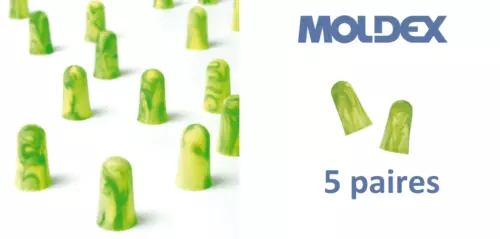 5 Paar - Moldex Spark Plugs 35dB Ohrstöpsel Kugel Quies