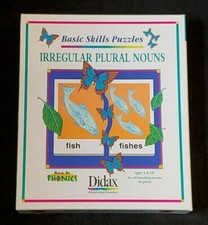 Didax Basic Skills Puzzles Irregular Plural Nouns Ages 3 and up Hands on Phonics