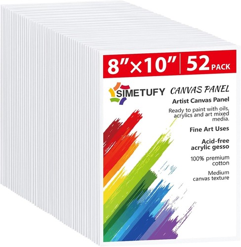 Canvas Boards for Painting 52 Pack 8 x 10 Inch Blank Canvas Panels 100% Cotto... - Picture 2 of 10