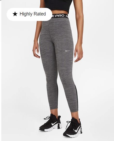 Nike Women's Pro Leggings DA0483 Dri-Fit High-Rise 7/8 Crop Athletic Leggings