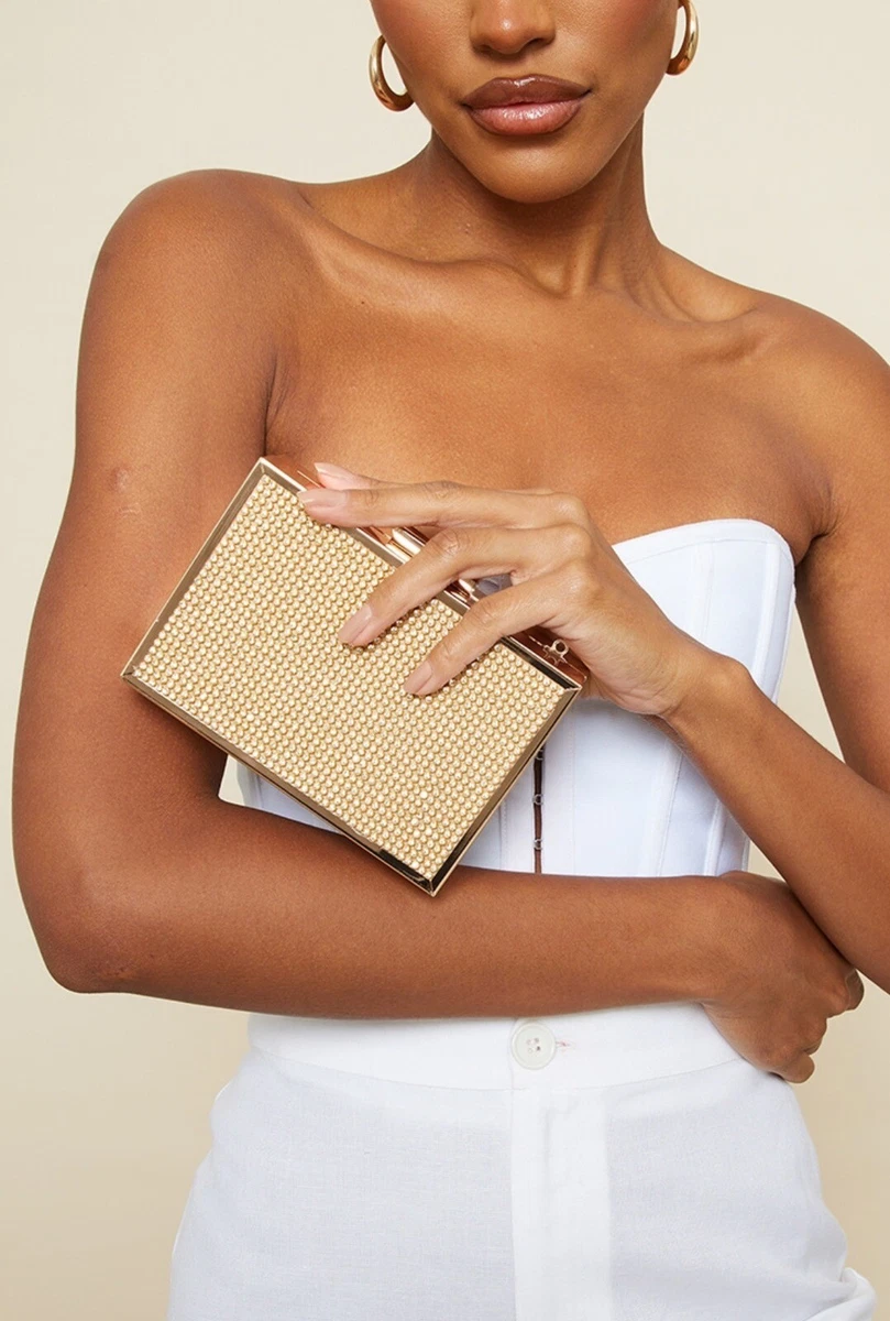 Gold Clutch Bag from Pretty Little Thing eBay