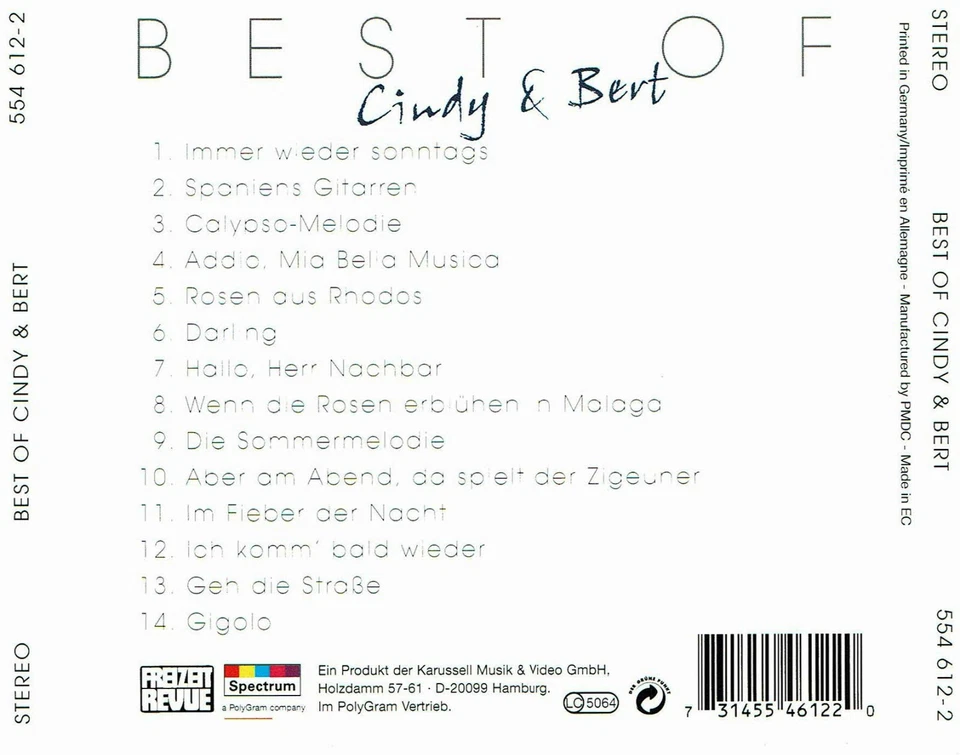 (CD) Cindy & Bert – Best Of Cindy & Bert - Aber Am Abend, Da Spielt Der Zigeuner - Bild 2 von 2