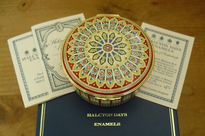 Ltd Ed Halcyon Days ''The Lord's Prayer'' - York Minster Rose Fenster Spieluhr