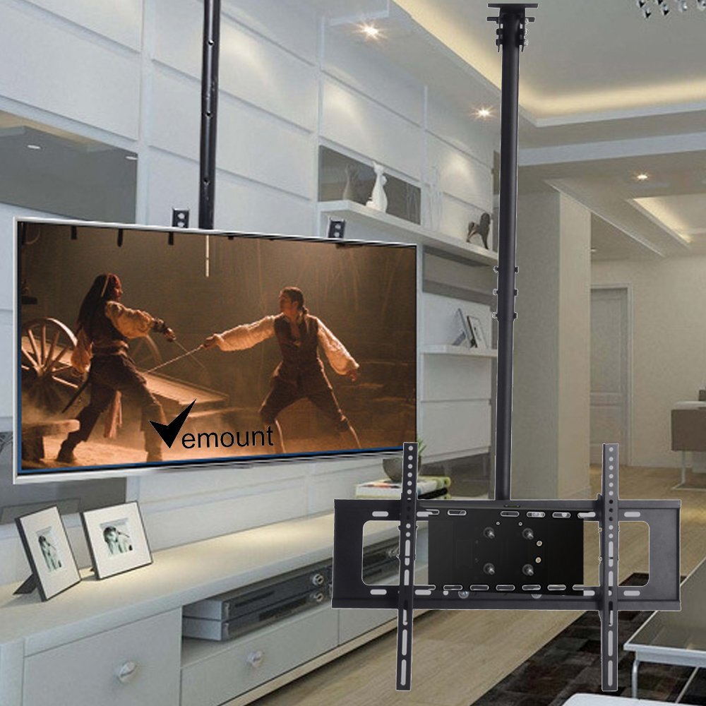 Adjustable Ceiling TV Mount 37-70 Inch Flat Vaulted Ceilings Adjustable ...