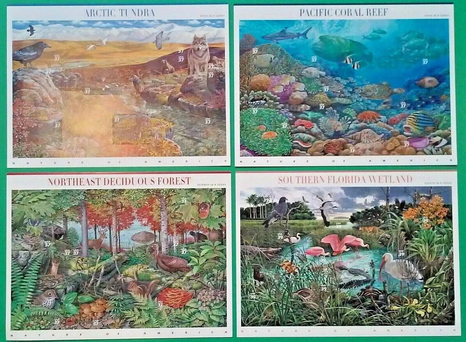 Complete Set of 12 NATURE OF AMERICA Sheets US Postage Stamps USA Sc 3293 - 4474 - Image 2 of 4
