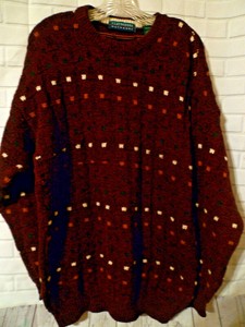 men's burgundy crew neck sweater