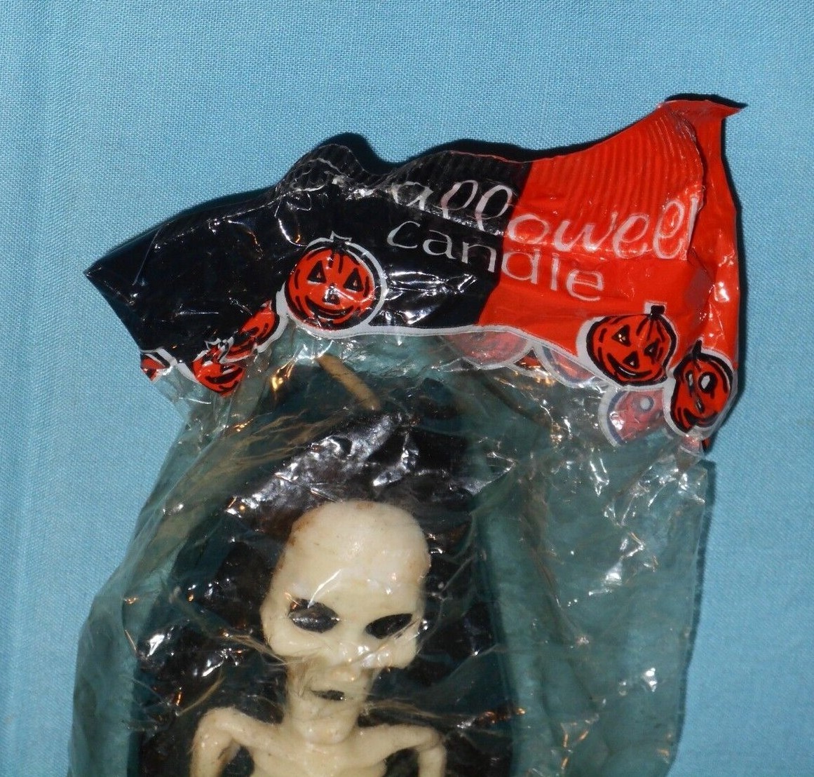 vintage Halloween GURLEY CANDLE 7 1/2inch SKELETON IN COFFIN new
