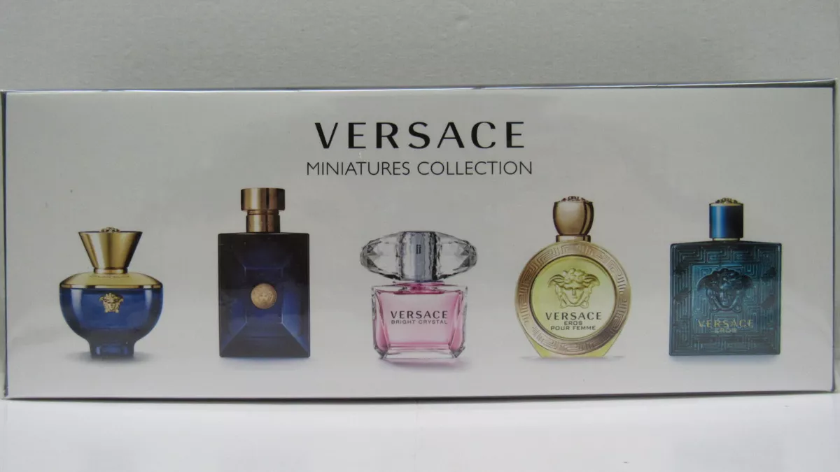 5 Versace Miniatures Collection(EROS/DYLAN BLUE-men & women &  BRIGHT CRYSTAL)5ml