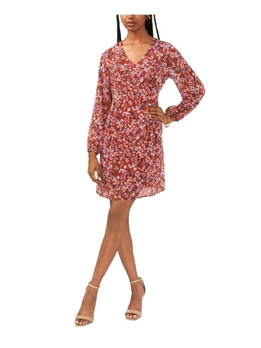 Msk Women's Navy Blue Bead Embellished Sleeve Midi V Neck Shift Dress Sz M  $109 | eBay