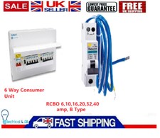 Niglon 6 Way Consumer Unit with SPD and Main Switch Space Saver 6A 10A 16A 20A