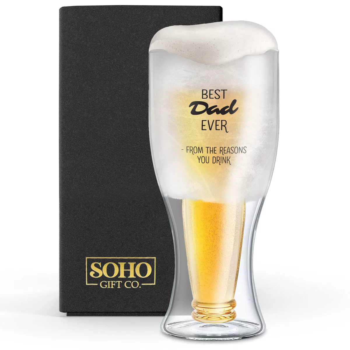 Upside Down Freezer Beer Glass Gift “Best Dad Ever from the