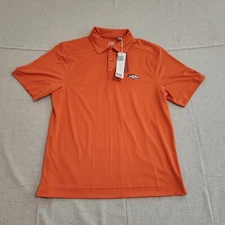 New Denver Broncos Polo Shirt Mens Small Orange Short Sleeve Cutter & Buck