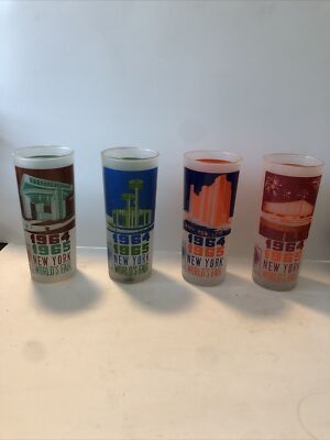 Vintage 1964 1965 New York World's Fair Frosted Drinking Glasses (Set of 4)  | eBay