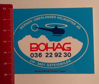 Sticker/Decal: Bohag Bernese Oberländer Helicopter AG (180317128)