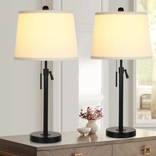 Bedside Table Lamps Set Of 2 Tall Black Table Lamps For Living Room End Table