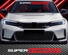 Supercharged Windshield Banner Decal Sticker Graphic 2 Color Sticker Car Truck B