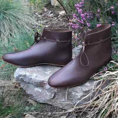 Genuine Leather Ankle Medieval Boots, Viking Pirate Shoes Cosplay Renaissance Amazon.com: ramede Mens Medieval Halloween Boots Renaissance  main image 3
