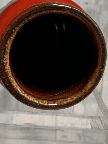 Vtg. West Germany Pottery Vase Red With Black Design 233-15 - Picture 6 of 9