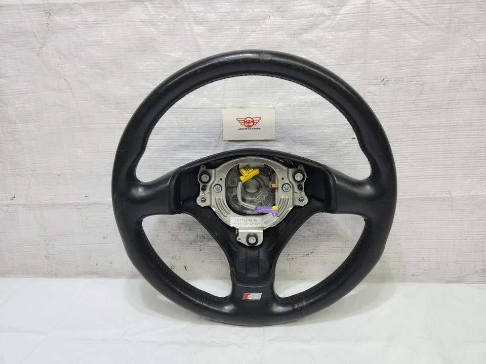 2004 2005 Audi S4 B6 3 Spoke Leather Sport Steering Wheel Black OEM - Image 4 of 4