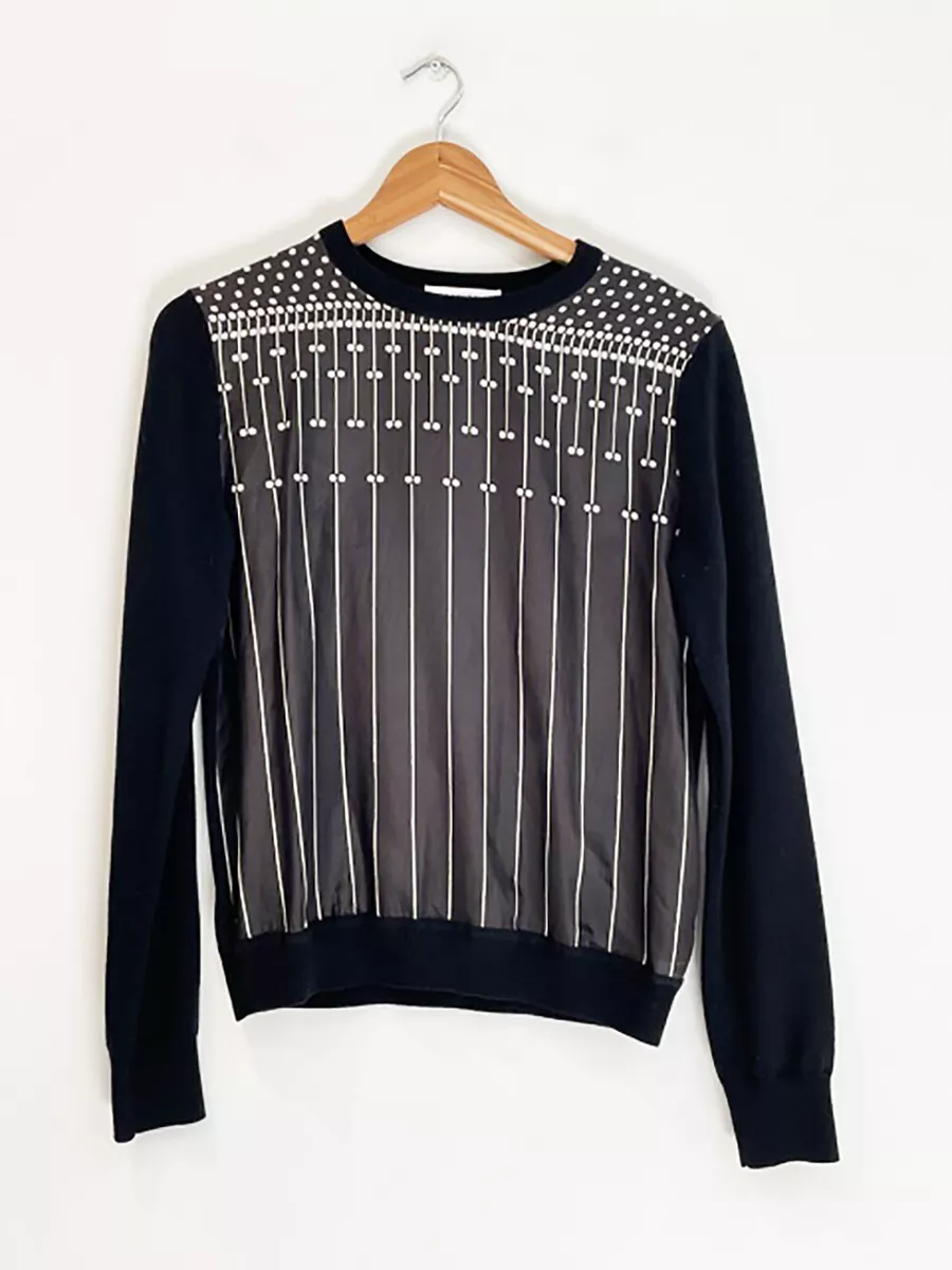 Designer CARVEN Size M Wool Silk Stunning Pullover Women s Top