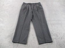 Austin Reed Pants Mens 34x27 Gray Wool Pleated Cuffed Business Formal FLAW