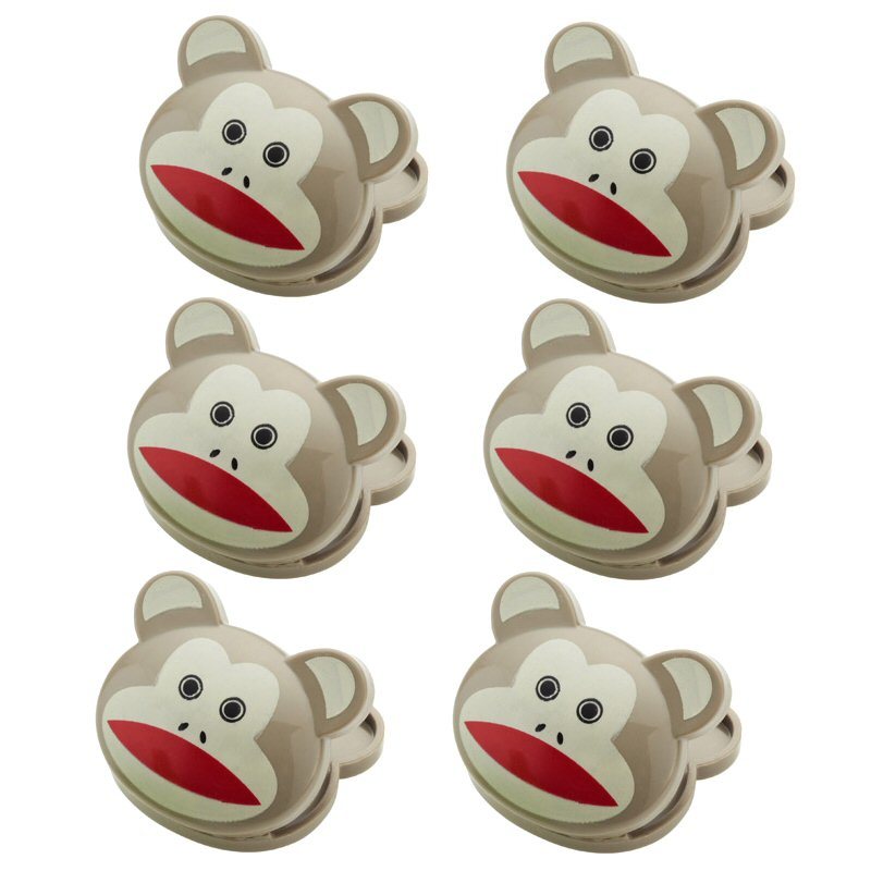 Kikkerland Sock Monkey Bag Clips Set of 6 eBay