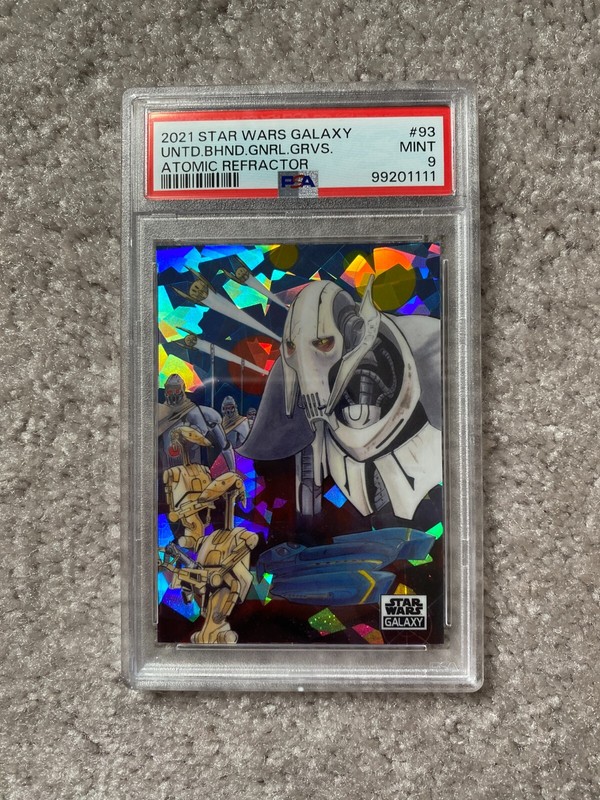 2021 Topps Star Wars Chrome Galaxy 93 GENERAL GRIEVOUS Atomic 107/150 PSA 9