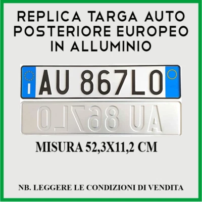 GADGET STORE REPLICA TARGA AUTO RILIEVO ART.102 /POSTERIORE GUarda foto e feed9dhl 48 ore