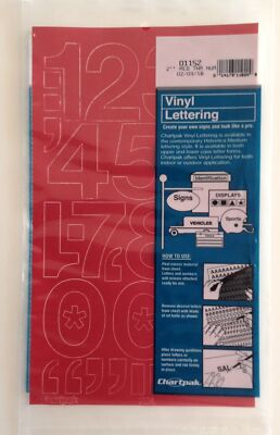 Chartpak Self-Adhesive Vinyl Numbers, 2 Inches High, Red, (01152) 