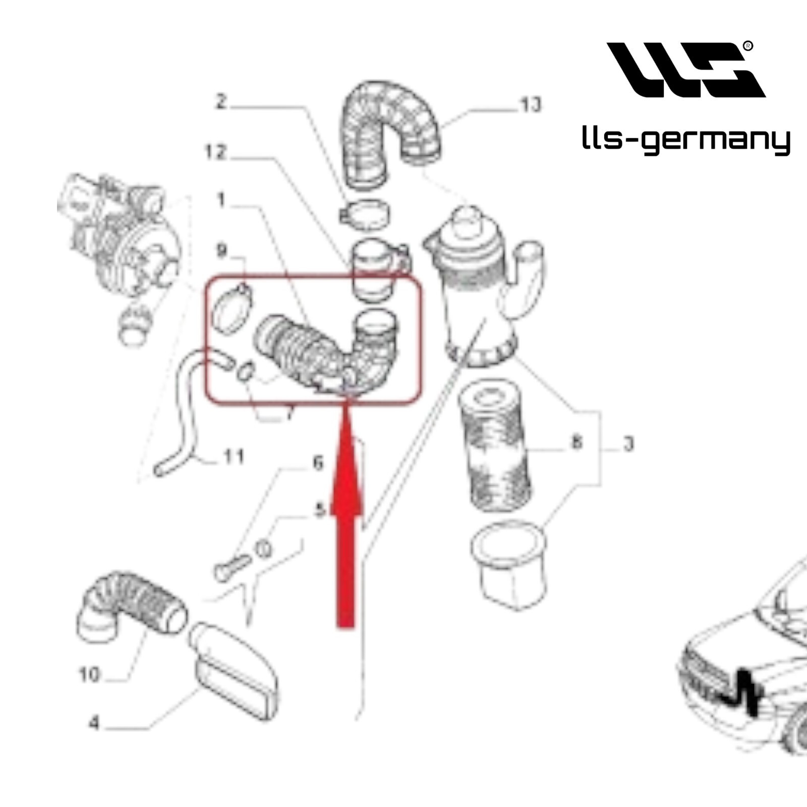 Air Filter Hose For FIAT DOBLO CARGO 1.9 JTD Charge Air Hose Turbo Hose