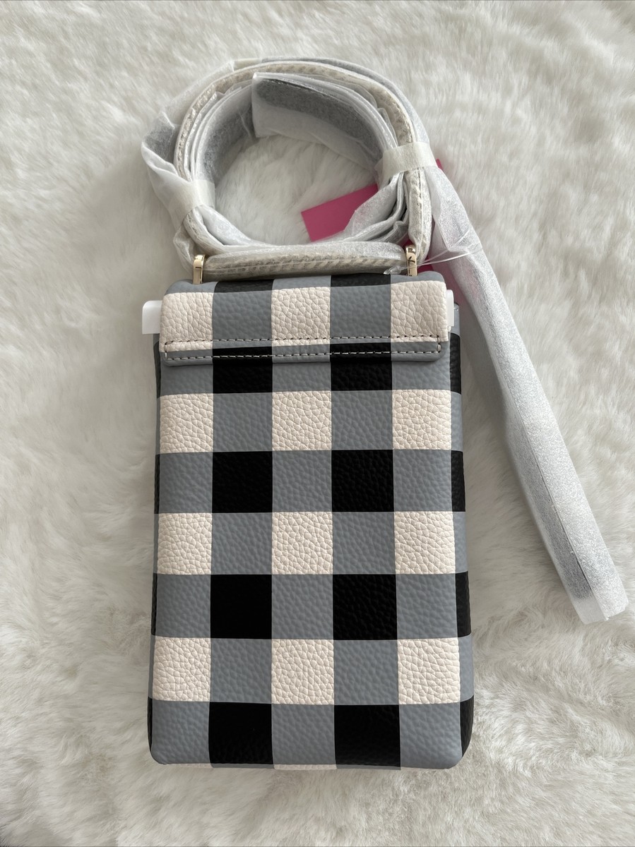 New Kate Spade bradley gingham pebbled leather phone