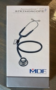 MDF Acoustica Lightweight Stethoscope ~ Adult Dual Head Black MDF747XPBO   D1