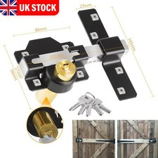 50/70mm Double Long Throw Gate Lock 5 Keys Garden Driveway Locking Both Sides UK