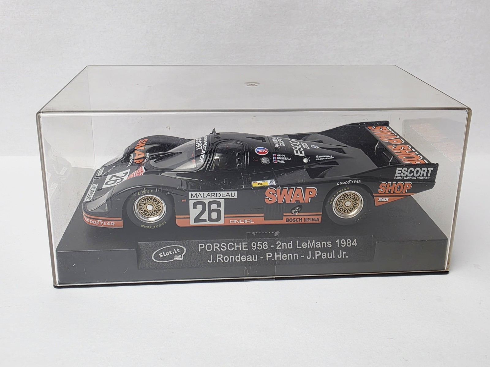 SLOT IT PORSCHE 956 2ND LE MANS RONDEAU HENN PAUL 1/32 SCALE SLOT CAR NICE!!!