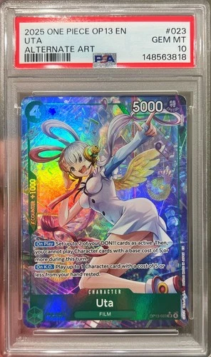 2025 One Piece English Uta OP13-023 Alt Art PSA 10 Gem Mint