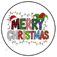 MERRY CHRISTMAS ENVELOPE SEALS LABELS STICKERS PARTY FAVORS