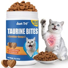 Just Try Taurine Chews for Cats with Vitamins and Omega-3, 300 Bites  Taurin...