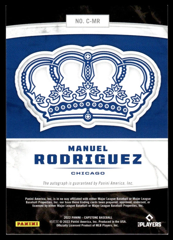 2022 Panini Capstone Crown Manuel Rodriguez Auto Chicago Cubs #C-MR - Image 2 of 2