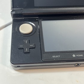 Nintendo 3DS Cosmo Black Handheld System w Charger & Stylus - Tested & Working