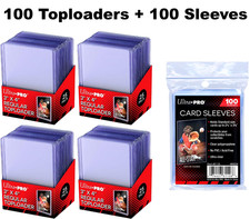 Paquete de 100 cargadores superiores estándar Ultra Pro 3x4 + fundas suaves para centavos porta tarjetas