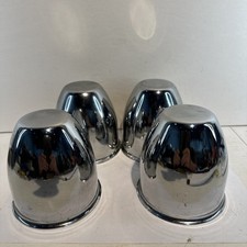 4 Chrome Push Through Center Caps 3.75id 4 Tall Bullet Style